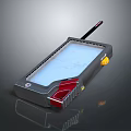 Handheld Detection Device With Antenna Transparent Panel And Gray Red Casing