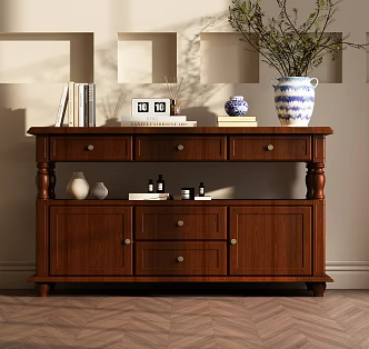 American Style Entrance Cabinet American Style End View Decorative Cabinet 3d model