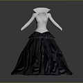 Elegant Black And White Dress With Long Sleeves And Round Neckline Design
