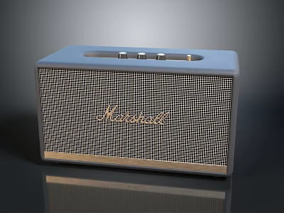 Marshall Retro Style Speaker With Grid Design For Home Audio Use 3d model