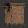 Two Classical Brick Archway Architectural Structures With Stone Design Elements