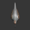 Flying Bird with Grey Body Brown and White Feathers Distinctive Head Pattern and Long Tail