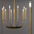 Golden Modern Chandelier With Slender Arms And Metal Design For Interior Decor