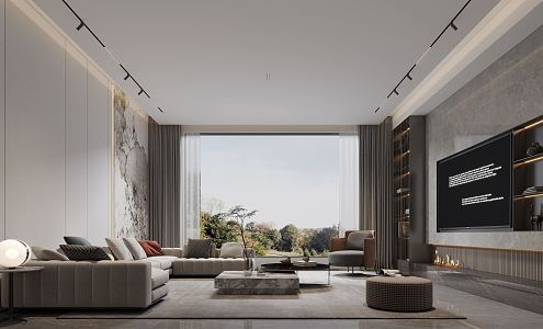 modern living room 3d model