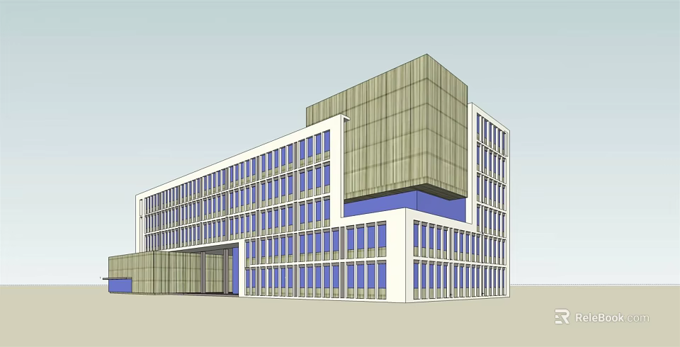 Modern Office Building With Glass Facade And Contemporary Architectural Design 3d model 