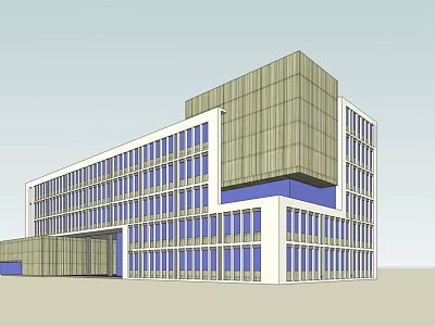 Modern Office Building With Glass Facade And Contemporary Architectural Design 3d model