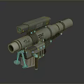 Test Weapon Launcher With Cannon Tube And Mount Structure Design 3d model