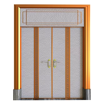 Courtyard gate door 3d model