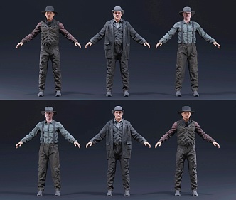 Modern West Crowd Denim Characters Wild West Crowd Denim Characters West Denim American Denim Characters 3d model