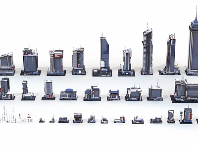 Future Architecture Showcasing Modern Skyscrapers And Futuristic Building Models 3d model