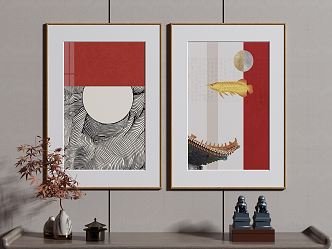 New Chinese Decorative Painting 3d model