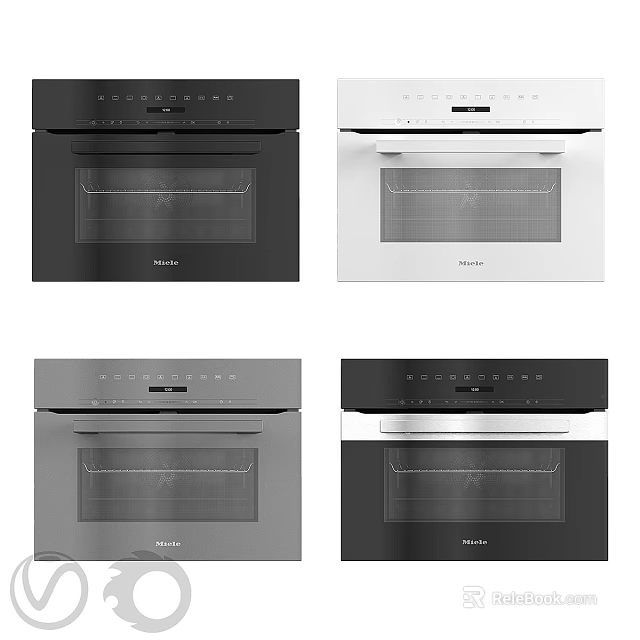 Miele Kitchen Ovens In Black White Gray And Modern Design Styles 3d model 
