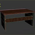 Wooden Desk with Flat Top and Sturdy Legs Modern Home Office Furniture