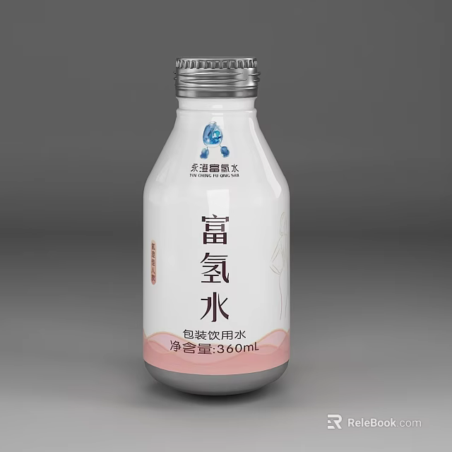 Hydrogen Rich Packaged Drinking Water Bottle With 360ml Net Content 3d model