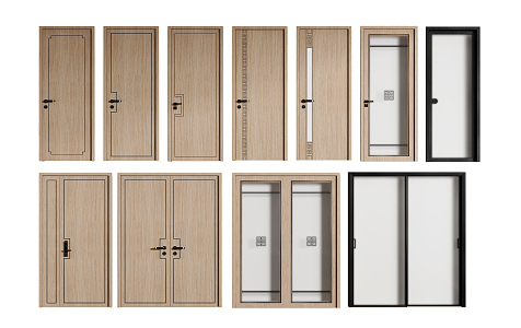 New Chinese Style Flat Door 3d model