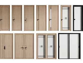 New Chinese Style Flat Door 3d model