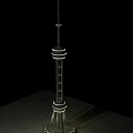 Tall Illuminated Modern Tower With Circular Tiers And Night View Architectural Design