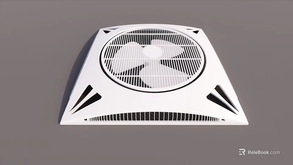 Modern Ceiling Mounted Air Conditioner Fan With White Grille And Ventilation 3d model 