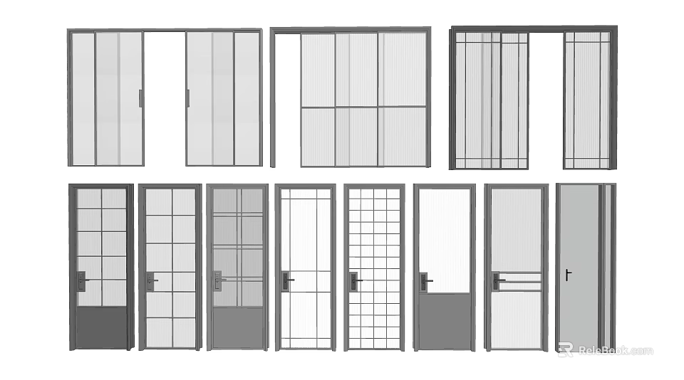 Various Door And Window Design Styles For Interior And Exterior Use 3d model