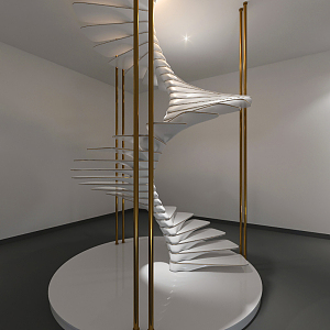 modern revolving staircase shaped revolving staircase 3d model