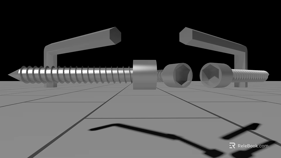 Essential Hardware Tools Including Screws Wrenches And Metal Components For Home Use 3d model 