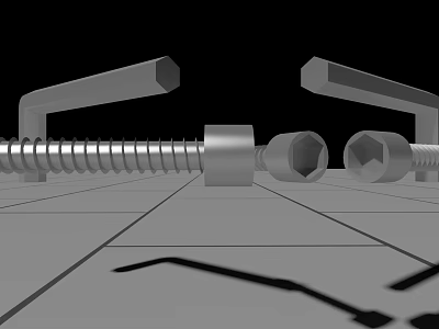 Essential Hardware Tools Including Screws Wrenches And Metal Components For Home Use 3d model