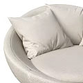 Modern Beige Round Single Sofa With Soft Cushions And Comfortable Design 3d model