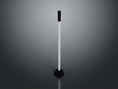 Durable Toilet Brush With White Handle And Black Bristles For Bathroom Cleaning 3d model