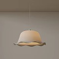 Modern Simple White Pendant Lamp With Wave Edge Design For Home Ceiling Lighting 3d model