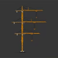 Three Orange Tower Cranes For Construction Industrial Machinery Use