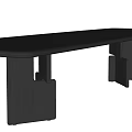 Modern Minotti Nico Rectangular Dining Table Desk Tea Table Office Desk Wood Grain Table 3d model