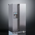 Stainless Steel Double Door Refrigerator With Water Dispenser And Modern Design