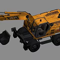 Yellow Wheel Mounted Functional Vehicle With Large Construction Bucket And Heavy Duty Tires For Work