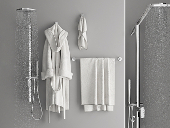 Modern Toiletries Shower Towels Bathrobe Towel Rack 3d model