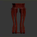 Red Hexagonal Furniture Stand With Intricate Carved Legs And Decorative Top