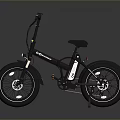 Modern Black Foldable Electric Bike With Compact Frame Integrated Battery Pack And Large Wheels