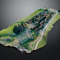 Lush Scenic Garden Landscape with Dense Trees and Winding Pathway Natural Greenery Elements