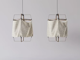 Quiet chandelier rattan chandelier 3d model