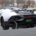 White Lamborghini Supercar With Sleek Body Black Roof And Modern Front Design