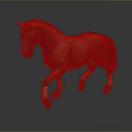 Chestnut Horse Figurine With Black Mane Tail And White Legs On Gray Background