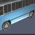 Vintage Blue And White Bus With Classic Retro Design And Large Windows