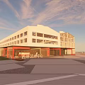 Modern Art Center Building With White Exterior And Large Windows In Open Plaza