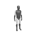 3D Human Mannequin Figure in Standing Pose With Gray White Body Parts