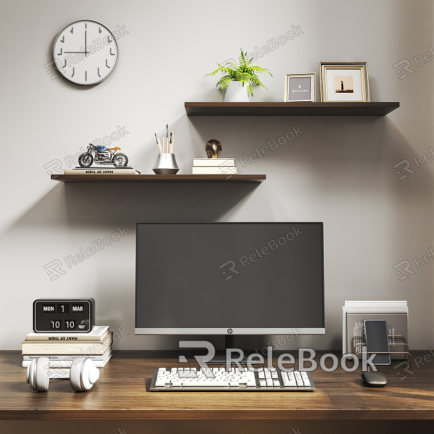 Modern Computer Book Photo Frame Computer Desk Ornaments model