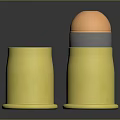 Firearm Bullet Cartridge With Shiny Golden Shell And Copper Top Design