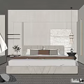 Modern Bedroom Interior with Upholstered Headboard Large Window White Curtains and Area Rug