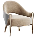 Elegant Modern Single Sofa With Velvet Upholstery Gold Metal Legs And Curved Armrest Design