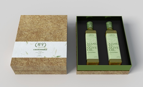 Olive oil packaging 3d model