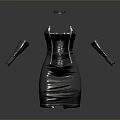Elegant Silver Dress With Fitted Design Sleeves And Belt For Daily Living Use