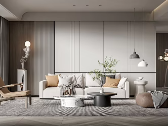 Modern Living Room Living Room Sofa Coffee Table Combination 3d model
